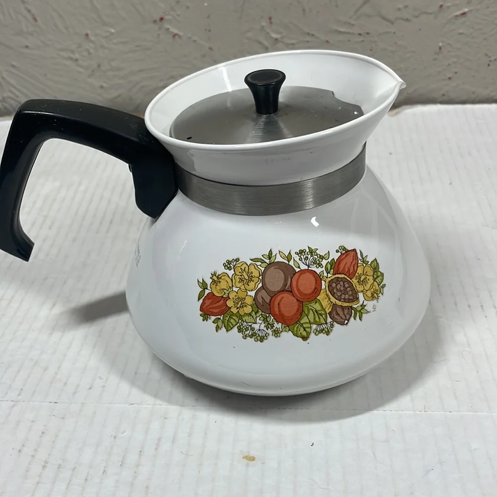 Vintage Corning Ware Blue White Cornflower Pattern 6 Cup Coffee Tea Pot‎ …